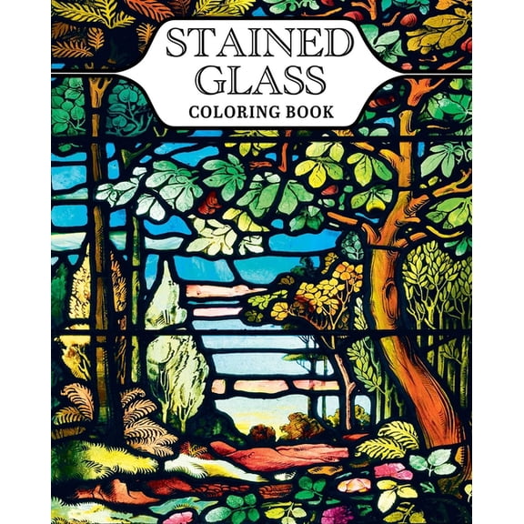 Stained Glass Coloring Book: With 45 Enchanting Designs, (Paperback)