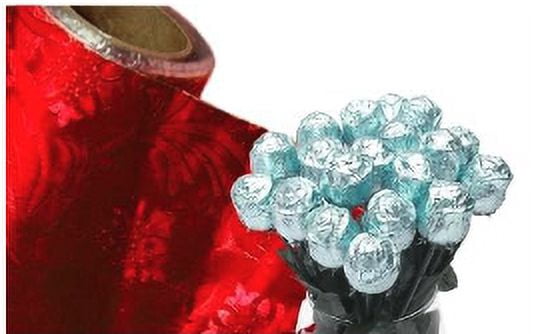 Red Floral Foil: Embossed, 20 inches x 30 feet