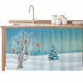 thumbnail image 2 of Christmas Blue Cabinet Curtain 32"Wx55"L, Dustproof Pantry Door Curtain with Self Adhesive Tape, Cardinal Birds Winter Snowy Tree Tall Storage Cover Privacy Drape for Bathroom Kitchen Laundry Room, 2 of 9