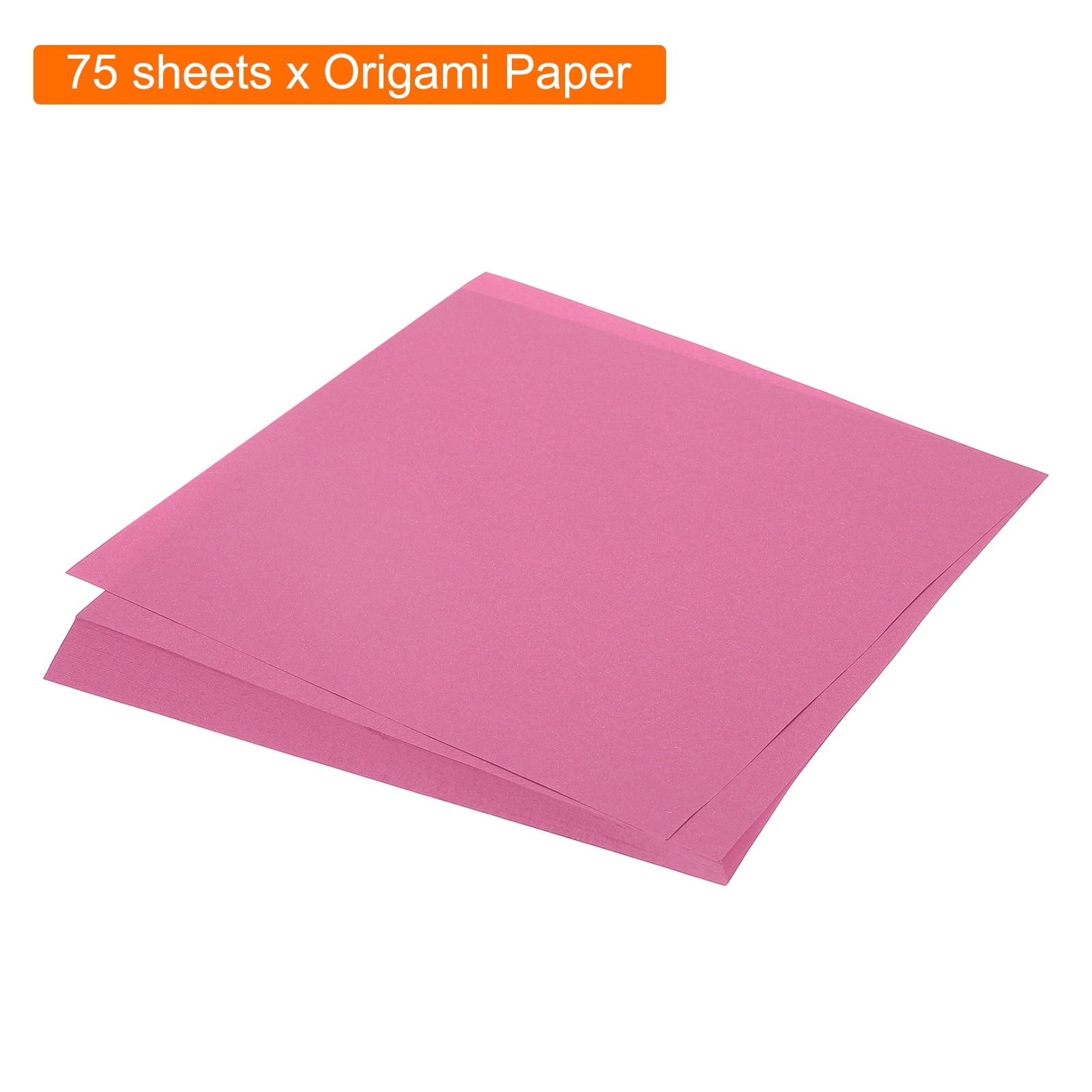 Uxcell 75 Sheets Origami Paper Double Sided 10x10 Inch(25x25cm) 70GSM Origami Paper Square Sheet Easy Fold for Beginners DIY Arts Crafts Projects, Rose Red