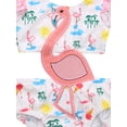 thumbnail image 4 of Seyurigaoka Girl’s Sweet Flamingo Print Hollow Ruffles Suspender Swimsuit, 4 of 6