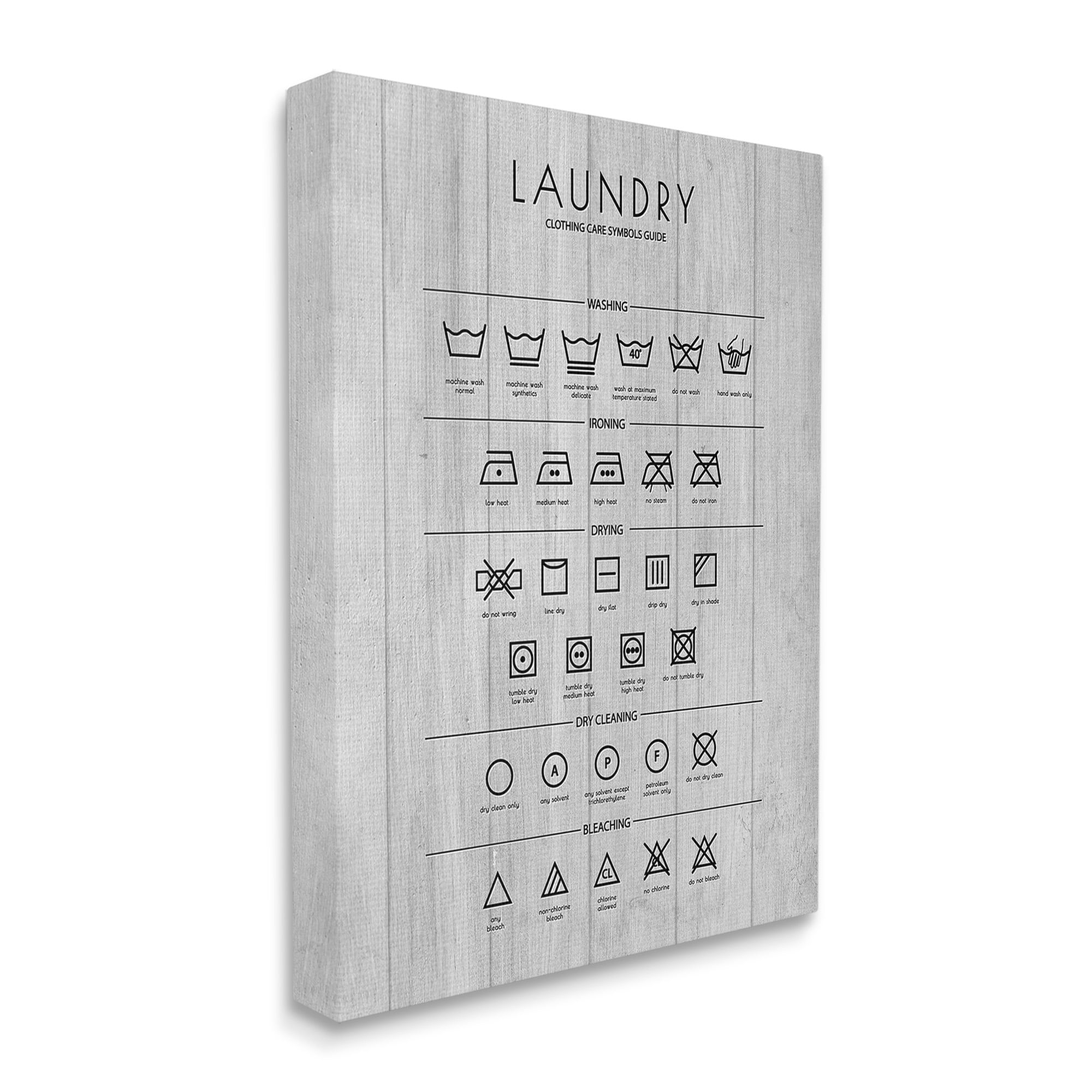Stupell Industries Rustic Laundry Diagram Typography Painting Gallery Wrapped Canvas Art Print Wall Art, 16 x 20