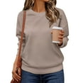 thumbnail image 2 of Lumtrix Oversized Sweatshirts for Women Cotton Long Sleeve Tops Crewneck Pullover Sweat Shirts Fall Clothes Fashion 2025 Camel L, 2 of 4