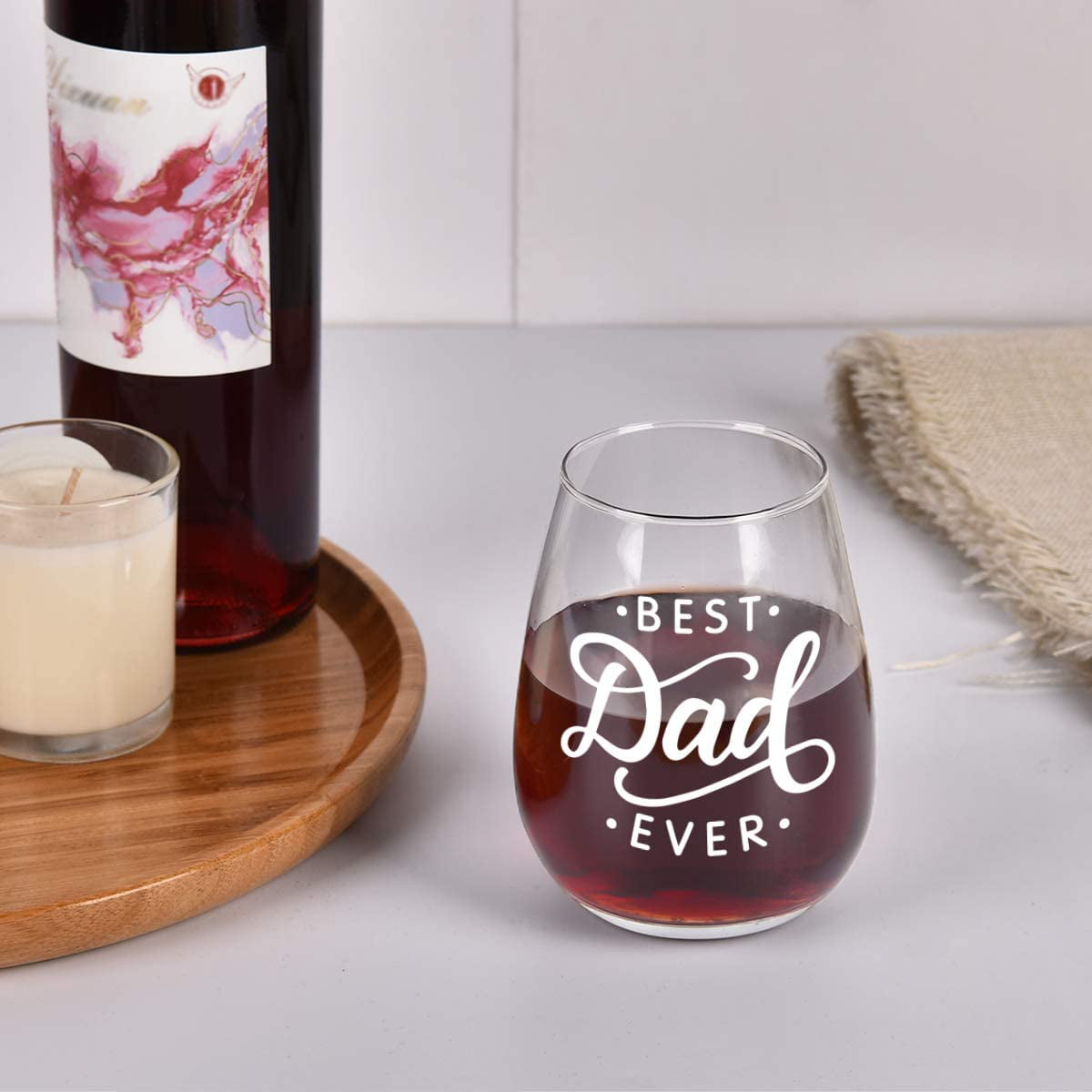 Stemless Wine Glass Details about   My Manly Wine Glass Funny Dad Father Husband Gift Stemmed 