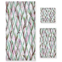 3 Piece Bath Towels Set Bath Towel, Hand Towel and Face Towel for Bathroom, Gym, Hotel Mint Green Vines