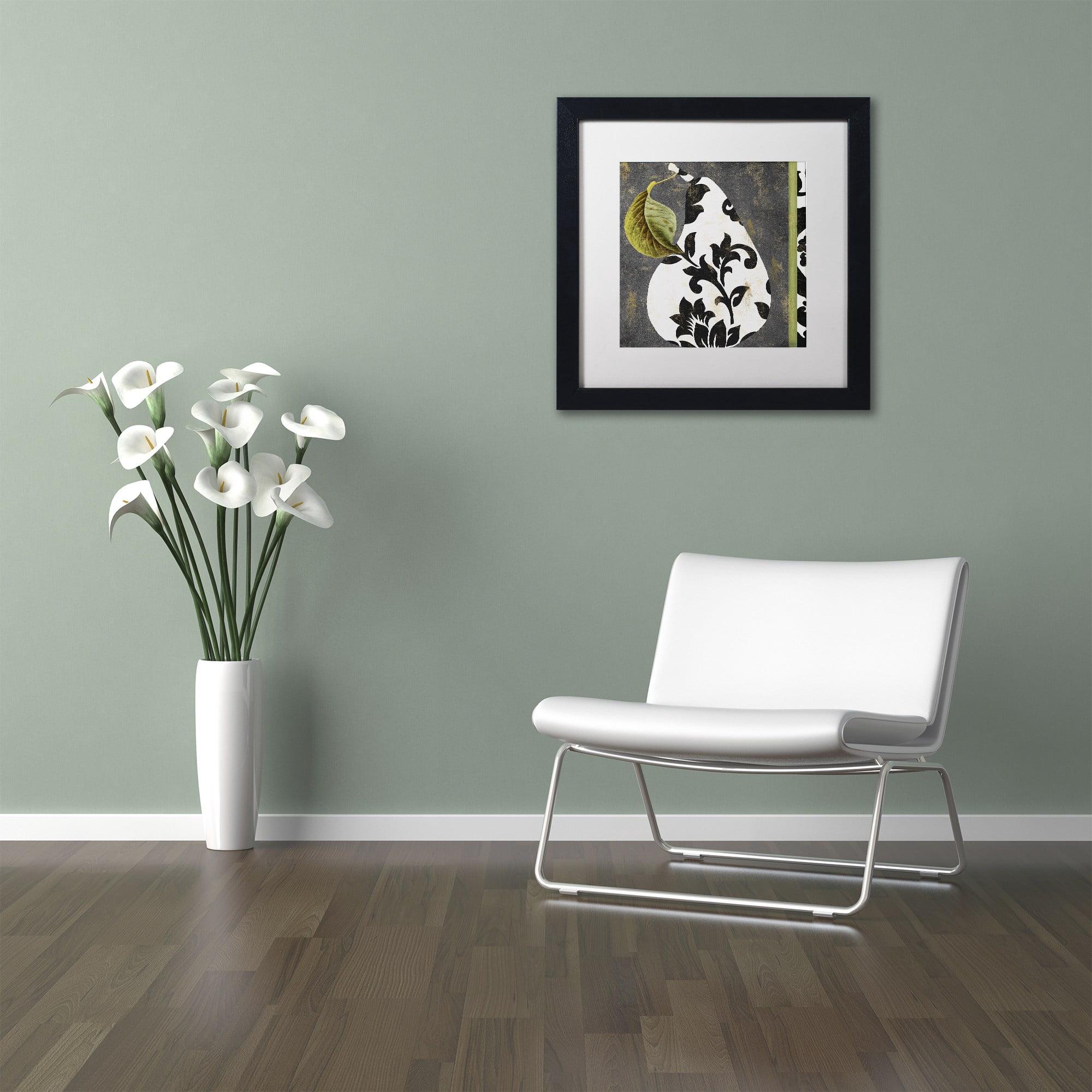 Trademark Fine Art "Decorative Pear I" Canvas Art by Color Bakery White Matte, Black Frame