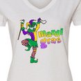 thumbnail image 4 of Inktastic Mardi Gras Jester Celebration Women's V-Neck T-Shirt, 4 of 5