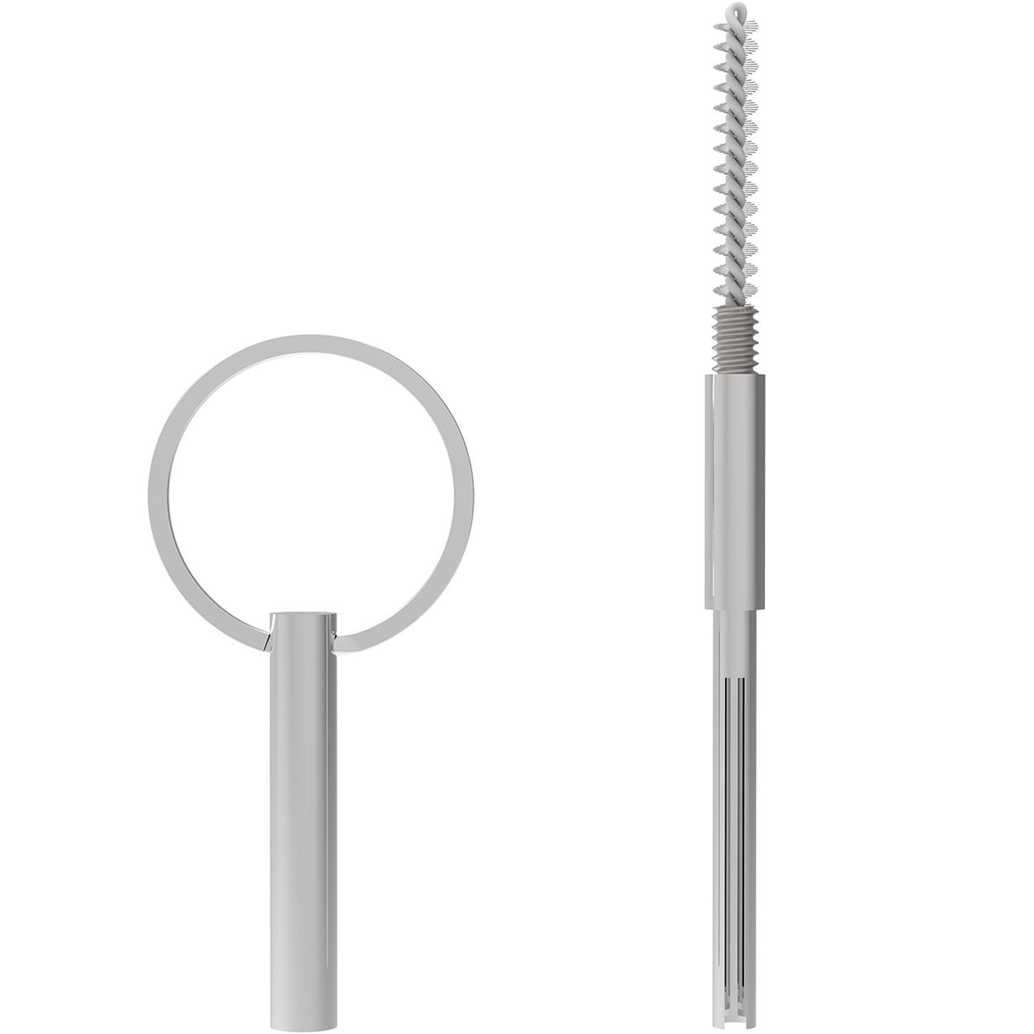 GripperX GRIPPERX Headphone Plug Extraction Tool with Key Ring and Cleaning Brush, Sliver