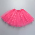thumbnail image 3 of NIEWTR Toddlers Girls Soft Glitter Tulle Tutu Skirt with Sequins Hearts and Moons for Play(Hot Pink,30), 3 of 4