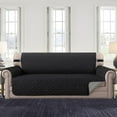 thumbnail image 6 of SHANNA Sofa Covers for 3 Cushion Couch, Water Repellent Reversible Quilted Sofa Slipcovers, Non Slip Sofa Covers 3 Seater, Furniture Protector with Elastic Strap for Pets Kids Dog Cat, Black,3-Seater, 6 of 10