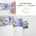 thumbnail image 5 of Purple Hydrangea No Hook Shower Curtain Waterproof,Bathroom Curtains with Snap in Liners and See Through Top Window,Spring Eucalyptus Butterfly Rustic Burlap Hotel Bathtub Curtains Shower 36"Wx72"L, 5 of 8