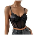 thumbnail image 2 of Sentmoon Womens Summer Tops Trendy V Neck Lace Leather Sleepwear Camis T Shirts for Women Sleeveless Blouses Tops Dressy Sexy Spaghetti Strap Camisole Tunic Plus Size Shirts for Women Summer Saving, 2 of 7