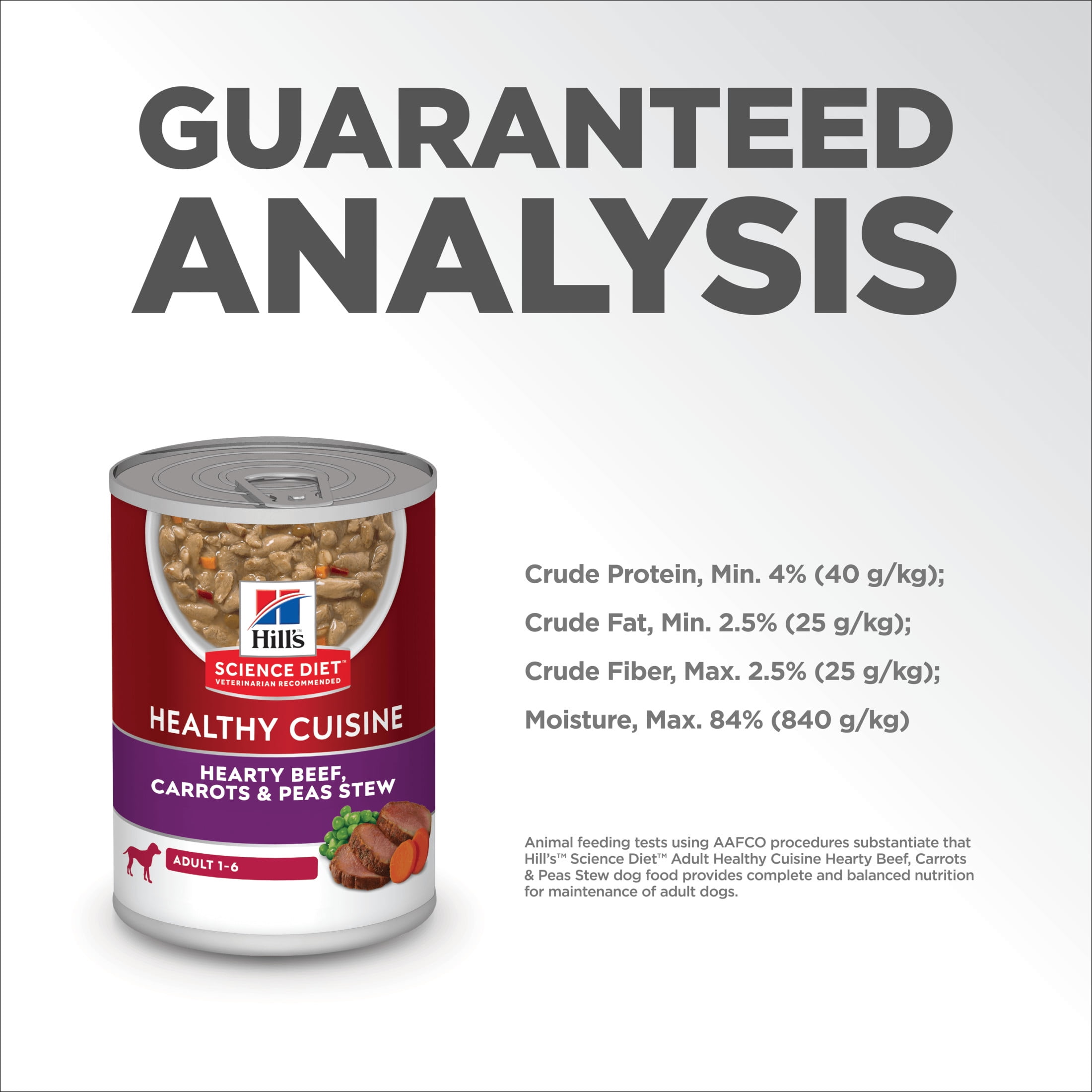 Hill's Science Diet Adult Healthy Cuisine Canned Dog Food, Braised Beef, Carrots & Peas Stew, 12.5 oz, 12 Pack wet dog food