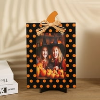 Halloween Photo Frame Ornament,Halloween Ghost Wood Photo Frame, Portable Useful Party Decoration Sense Photo Props, Halloween Wooden Crafts Pumpkin Shape Wooden Photo Frames for Home and Interior