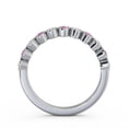 thumbnail image 3 of 0.60 Ct Excellent Round Cut Natural Diamond Pink Sapphire Shiny Half Eternity Band for Women 14K White Gold Size 9, 3 of 7