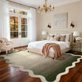 thumbnail image 3 of Garvee 5'x7' Scalloped Area Rugs Modern Abstract Washable Rug, Neutral Farmhouse Carpet Non-Slip Low Pile Indoor Rug for Living Room Bedroom Home Office, Camel, 3 of 8