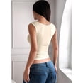 thumbnail image 6 of Button Up Tank Tops for Women Ribbed Sleeveless Button Down Shirts Vest Y2k Crop Top Basic Fitted Vest S, 6 of 7
