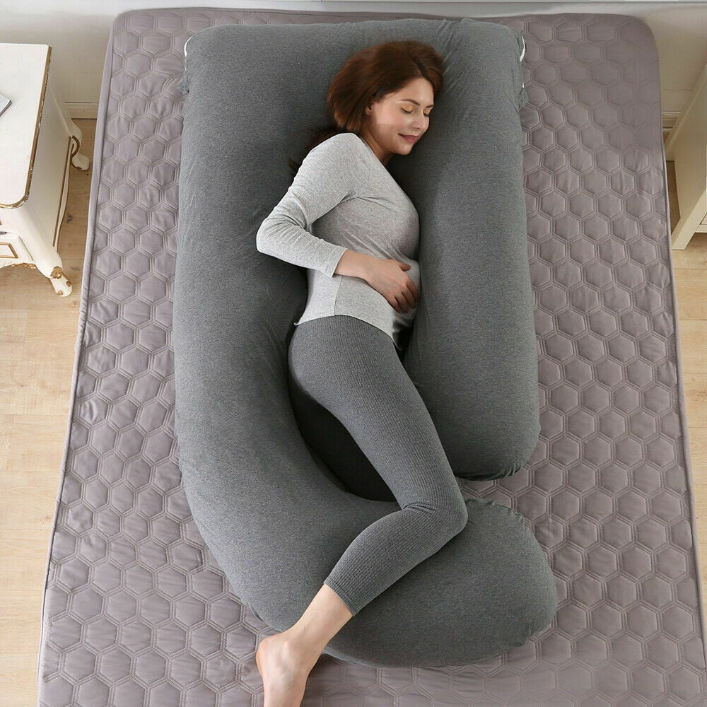 SHANNA Oversized Pregnancy Pillow Maternity Belly Contoured Feeding Body Support Cushion -Dark Gray