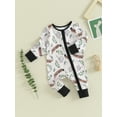thumbnail image 2 of Bagilaanoe Newborn Baby Girl Boys Jumpsuit Print Long Sleeve Bodysuit 3M 6M 12M Infant One Piece Romper, 2 of 8