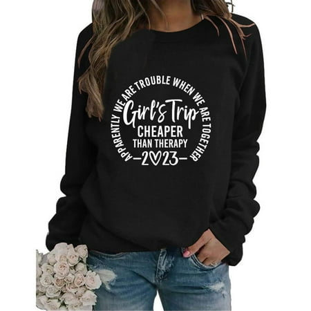 

Aueoeo Clothes for Teen Girls Womens Lightweight Sweatshirt Women s Fashion Printed Loose T-Shirt Long Sleeves Blouse Crew Neck Casual Tops