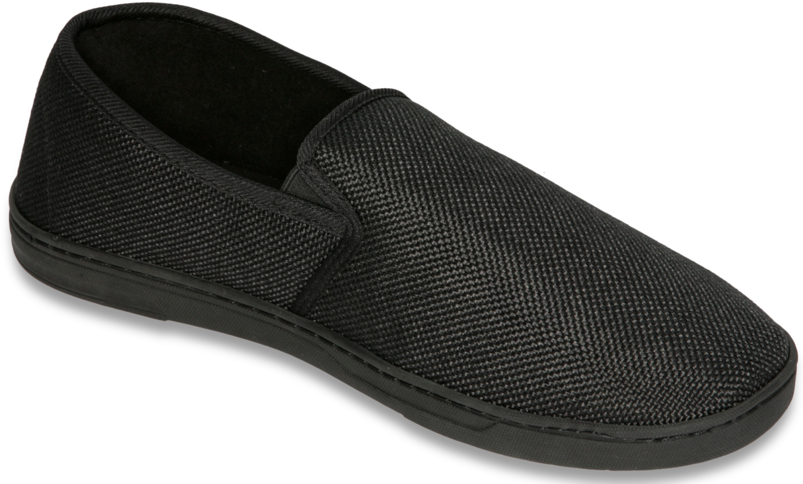 Deluxe Comfort Men's Memory Foam Slipper, Size 11-12 - Suede Vamp Checkered Lining - Memory Foam Insole - Strong TPR Outsole - Mens Slippers, Black - image 1 of 5