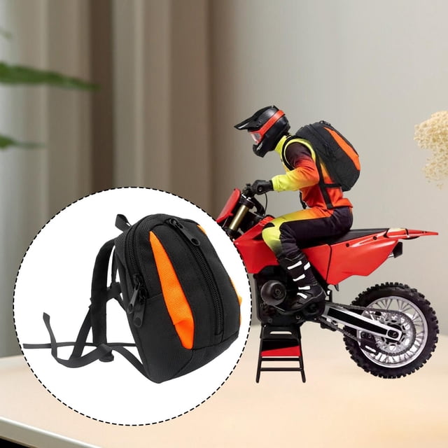 Mochila de simulación de motocicleta RC 1:4, bolsa de equipaje para piloto RC, bolso pequeño decorativo, bolsa de almacenamiento en miniatura para