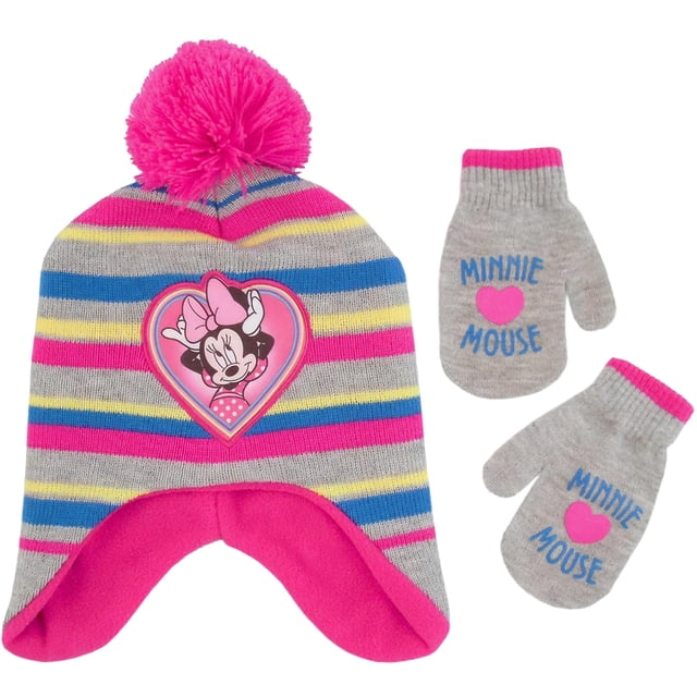 Conjunto de Gorro y Manoplas de Invierno Disney Minnie Mouse para Niñas Pequeñas