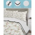 thumbnail image 3 of Pink Floral Twin XL Size Down Alternative Comforter, Lightweight Comforter Quilt Bedding Set with Pillow Shams Vintage Leaves Flowers Rustic Plants All Seasons Bed Comforter Duvet Insert 68"x98", 3 of 6