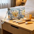 thumbnail image 4 of Travel Canvas Cosmetic Bag Organizer For Women, Compact Makeup Pouch With Zipper Closure, Portable Toiletry Storage Case For Travel Essentials, Lightweight Handbag And Suitcase Organizer, 1 Pack, 4 of 5