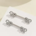 thumbnail image 5 of 14G Bow Nipple Rings for Women Cubic Zirconia Bow Knot Nipplerings Straight Tongue Rings Tie Nipple Shield Barbell Ring Dainty Body Piercing Jewelry for Women, 5 of 6
