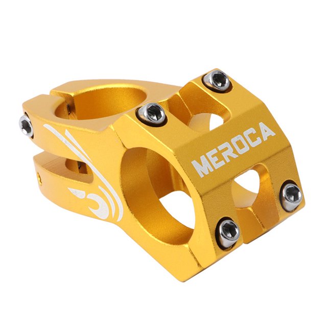 Wosthever Reemplazo de vástago corto de bicicleta, vástago de manillar de aleación de aluminio Universal para bicicleta, accesorio de Ciclismo Dorado