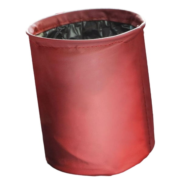 Cubo de basura plegable para coche, reposabrazos, cubo de almacenamiento, cubo de basura colgante para SUV Rojo