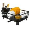 thumbnail image 2 of Escurridor de platos sin esfuerzo, escurridor de acero inoxidable con drenaje automático para fregadero de cocina con diseño versátil, soporte para utensilios que ahorra espacio, instalación sin, 2 of 5