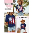 thumbnail image 6 of Anbech Womens American Flag T Shirt Love 4th of July USA Star Stripes Shirts Short Sleeve, 6 of 7
