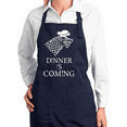 thumbnail image 1 of Wild Bobby, Dinner Is Coming Funny GoT Dire Wolf Kitchen Cooking Apron with Pockets Kitchen Cooking Apron Graphic Apron with Pockets, 1 of 1