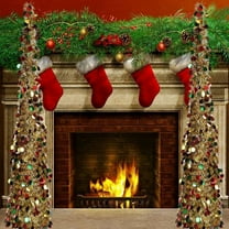 Foldable 5ft Pop Up Christmas Tinsel Slim Trees with Plump Shiny Sequins, Collapsible Artificial Pencil Xmas Tree Reusable with Plastic Stand for Fireplace & Office & Classroom, Party Decor