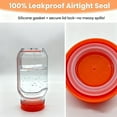 thumbnail image 3 of 2 Pack Salad Container 34oz 1000ml Large Side Opening Salad Pod, Leakproof Salad Jar with Dressing Cup, Integrated Lid Design Portable Food Storage Box for Office Gym Picnic, Orange, 3 of 6