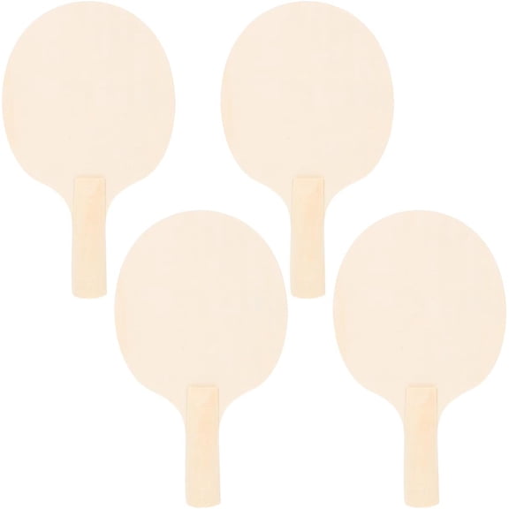 NOGIS 2 Pairs Unfinished Wooden Pong Paddles DIY Table Tennis Racket Blanks for Indoor Outdoor Table Tennis Paddle Game