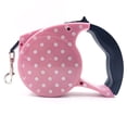 thumbnail image 1 of Correa retráctil de 5 m para perros, cuerda retráctil automática, correa duradera para perros y gatos, adecuada para perros pequeños y medianos (rosa)., 1 of 5