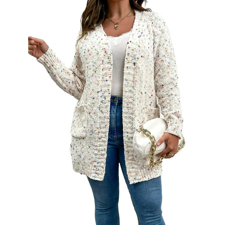 Seks Variant Angreb Casual Colorblock Coat Long Sleeve White Plus Size Cardigans (Women's Plus)  - Walmart.com
