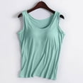 thumbnail image 2 of Women's Solid Color Tops - with Chest Pad No Steel Ring Cup, Wide Strap Integrated Yoga Sports Vest, 2 of 4