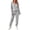 Gray, variant on 2 Piece Outfits for Women V Neck Ribbed Knit Long Sleeve Top and Jogger Pants Set Elastic Waist Pockets Casual Fall Winter Wear