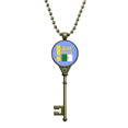 thumbnail image 1 of I Am From Algeria Art Deco Fashion Key Necklace Pendant Tray Embellished Chain, 1 of 3