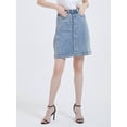 thumbnail image 4 of Womens Vintage Stretch Denim Jean Button Flare Skirt with Side Pocket, 4 of 5