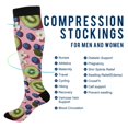 thumbnail image 2 of FORMRS Womens Knee High Socks Casual Long Thick Travel Daily Wear, 1 Pair, Pink Kiwi, 2 of 6