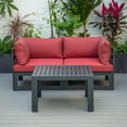 thumbnail image 2 of LeisureMod Chelsea Outdoor Patio Sectional Loveseat Sofa and Coffee Table Set, 2 of 8