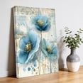 thumbnail image 6 of Canvas Wall Art Vintage Blue Flower Canvas Art Print Watercolor Floral Abstract Modern Minimalist Pictures Wall Decor for Living Room Bedroom Decorations Stretched Framed Ready to Hang 20"x30", 6 of 9