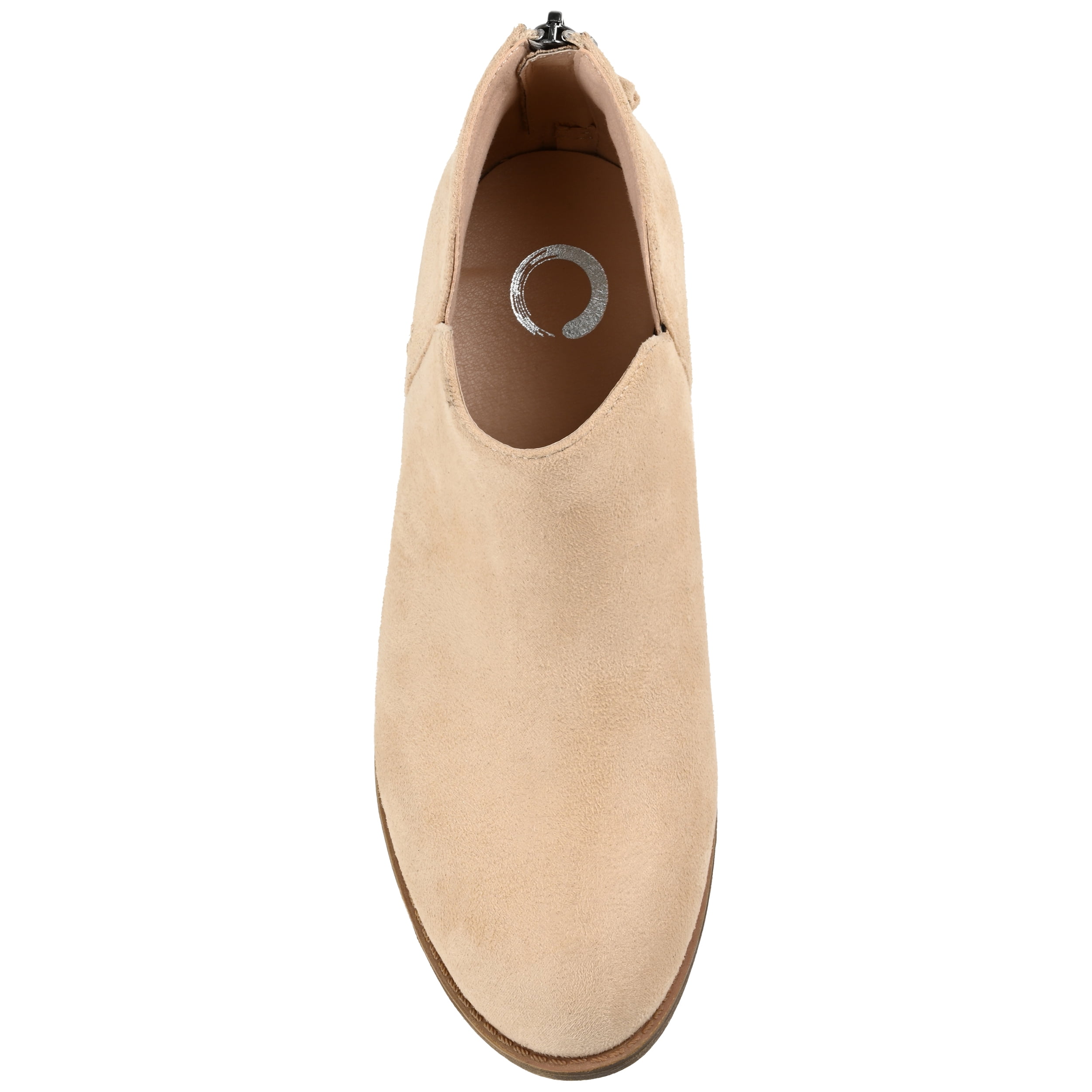 Journee Womens Livvy Back Heel Zip Stacked Heel Booties, Widths Available