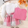 thumbnail image 7 of Tiijoy Girls Outfits School Shirt Sweater Vest Plaid Pleated Skirt 3Pcs Set, Sizes 4-5, 7 of 7