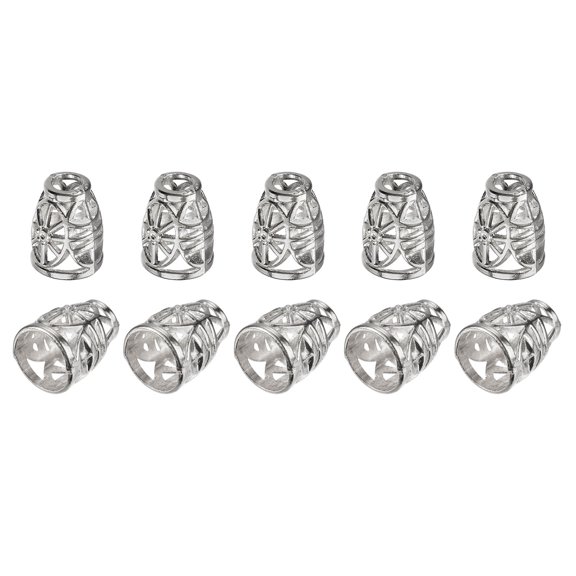 Uxcell 10Pack 4.5mm Metal Bell Stopper Conical Cord Ends Lock Fastener Stopper, Silver